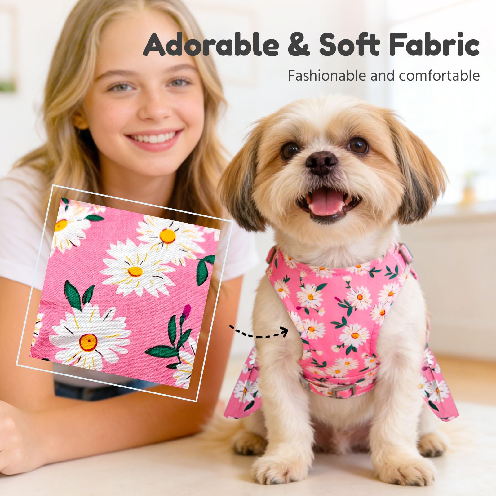 Amazon.com : BAEJMJK Dog Dress Bowknot Harness Leash Set for Small